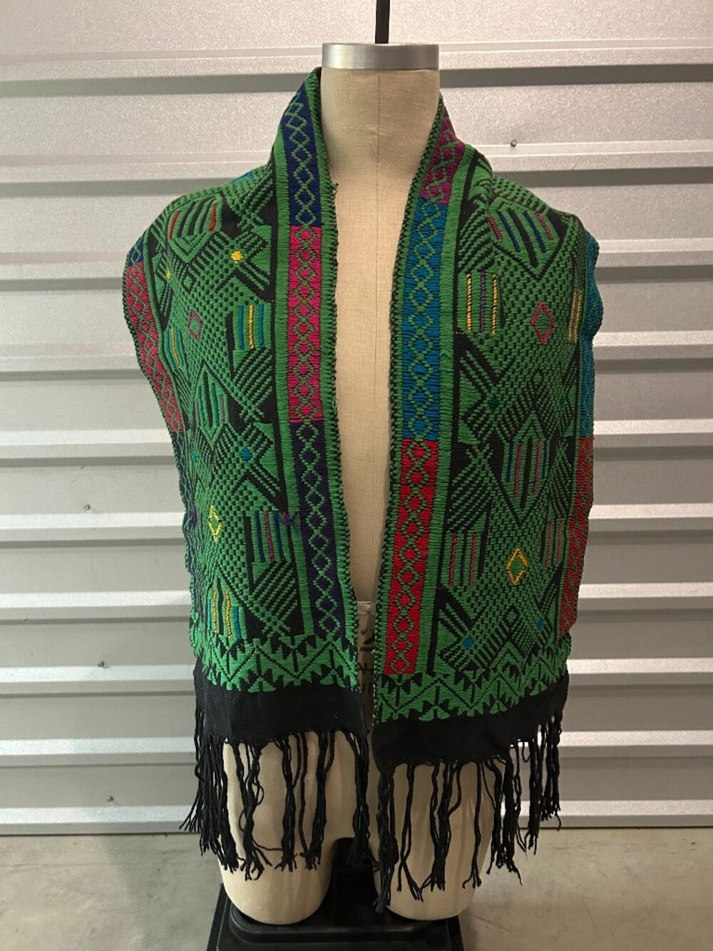 Woven Scarf - African Pattern - Green